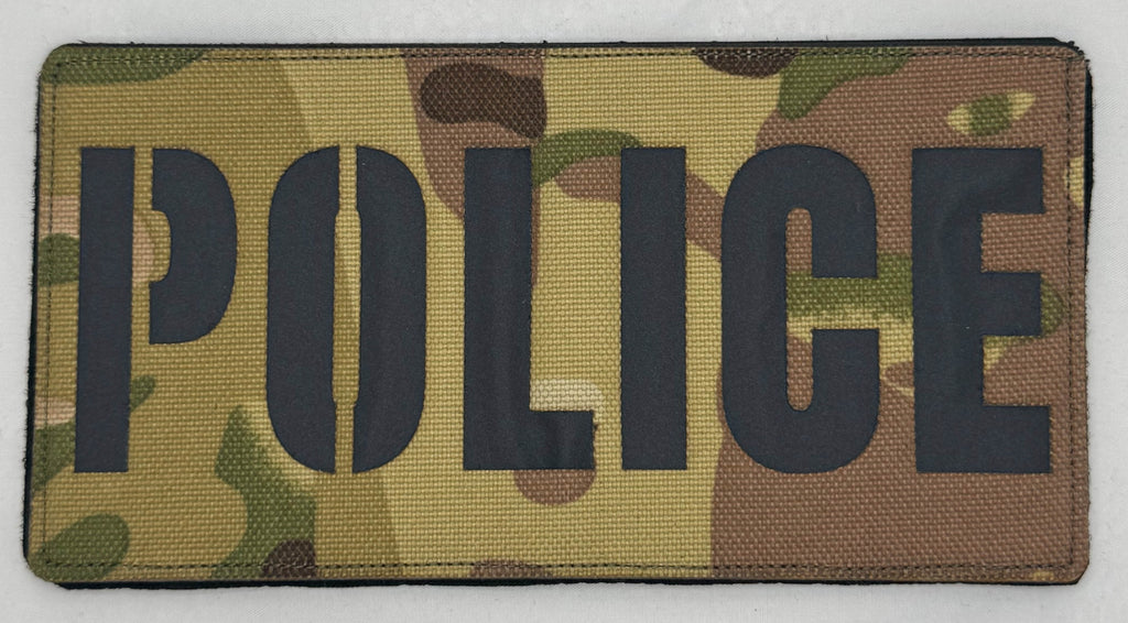 Large Police Multicam OCP Patch 6" x 3" -  Reflective Black