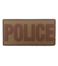 Large Police PVC Patch 6" x 3" -  Coyote Brown (Brown Letters)