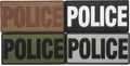 Large Police PVC Patch 6" x 3" -  Coyote Brown (Brown Letters)
