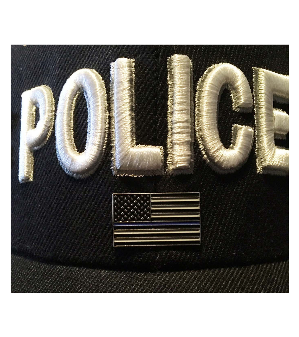 US Flag Lapel Pin - Thin Blue Line