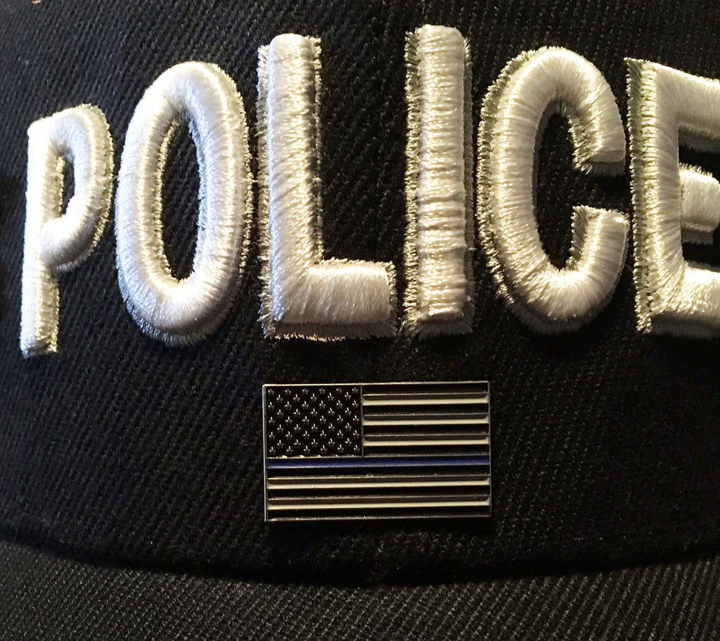 US Flag Lapel Pin - Thin Blue Line