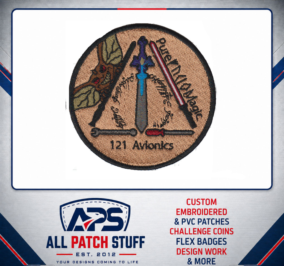 121 Avionics Full Color Custom Embroidered Patch