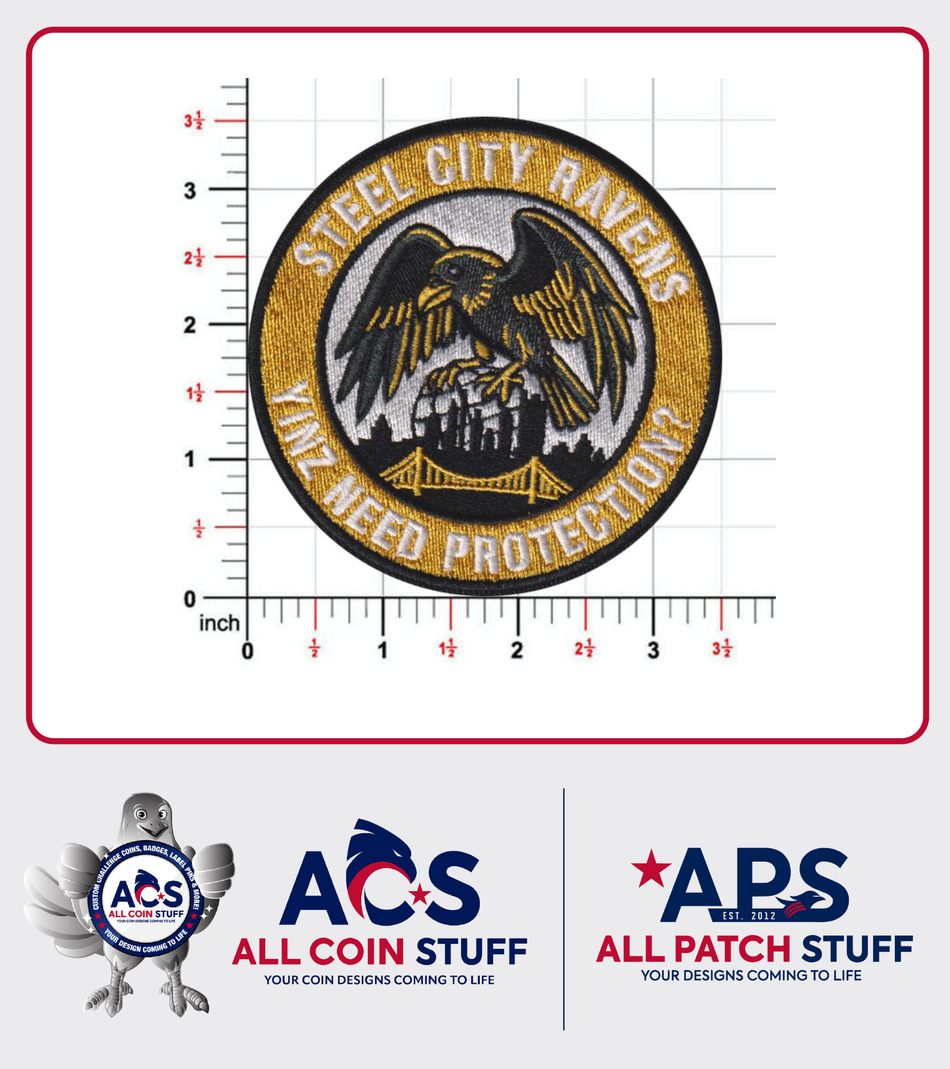 911th Raven Colored Custom Embroidered Patch