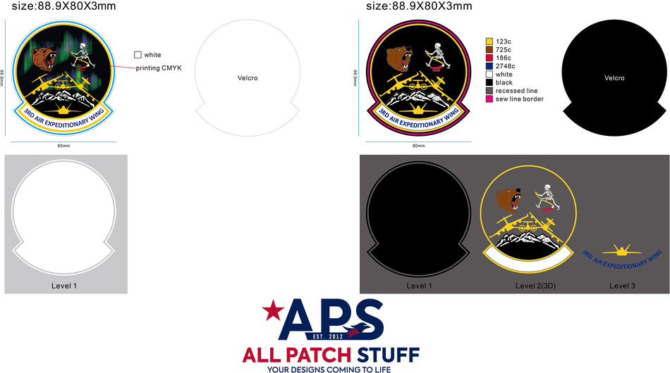 JBER 3rd Wing Full Color Custom PVC Patch