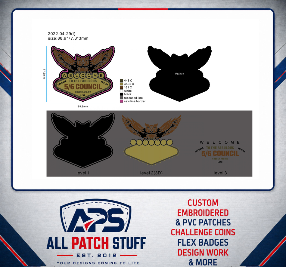 432d Wing Council 5/6 OCP Custom PVC Patch