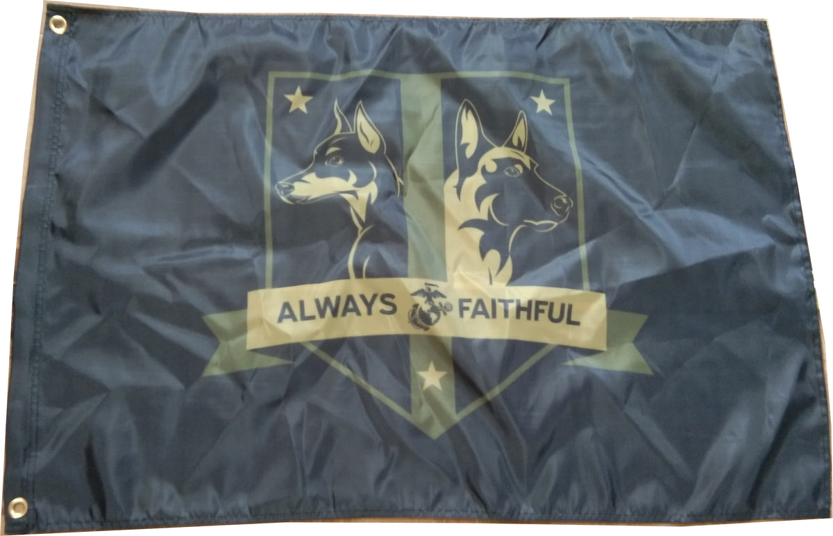 USMC Marine Corps K9 MWD Single Sided Flag - Subdued - alternate view