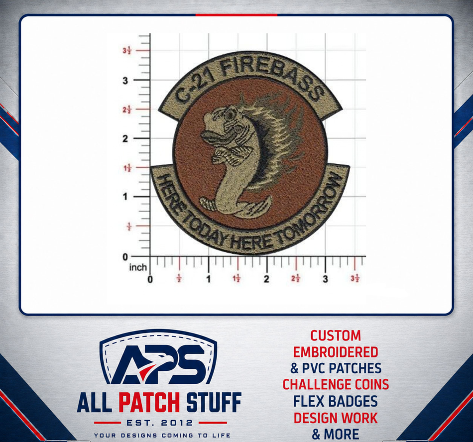 746th Expeditionary Airlift Squadron - C21 Firebass Custom Embroidered Patch