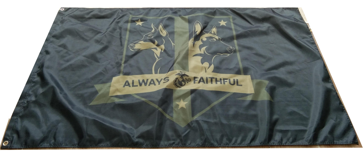 USMC Marine Corps K9 MWD Single Sided Flag - Subdued - alternate view