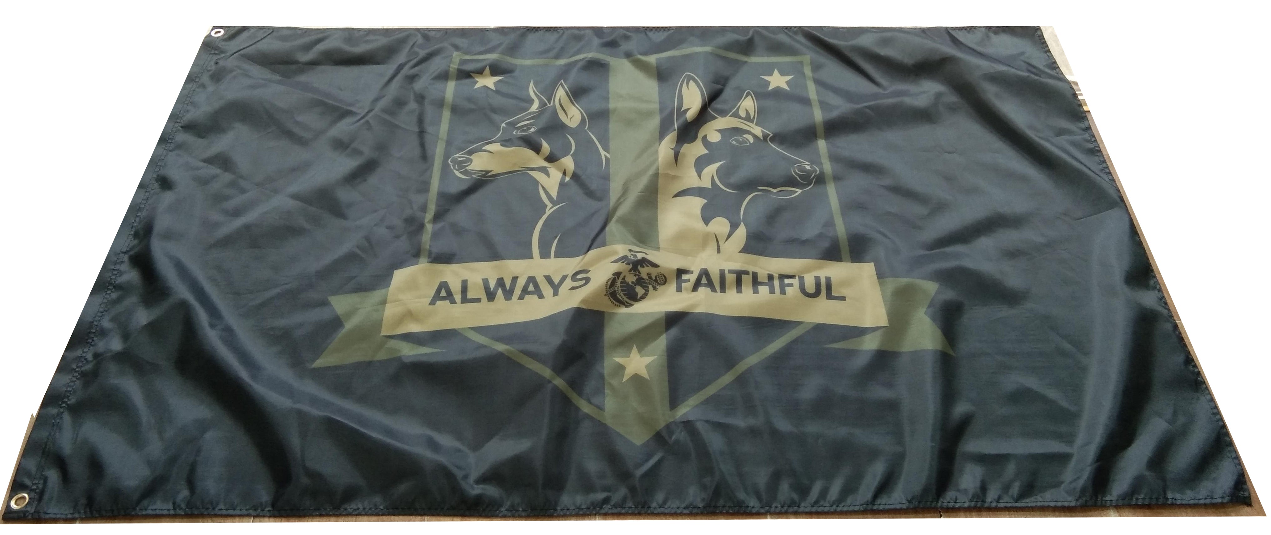 USMC Marine Corps K9 MWD Single Sided Flag - Subdued - alternate view