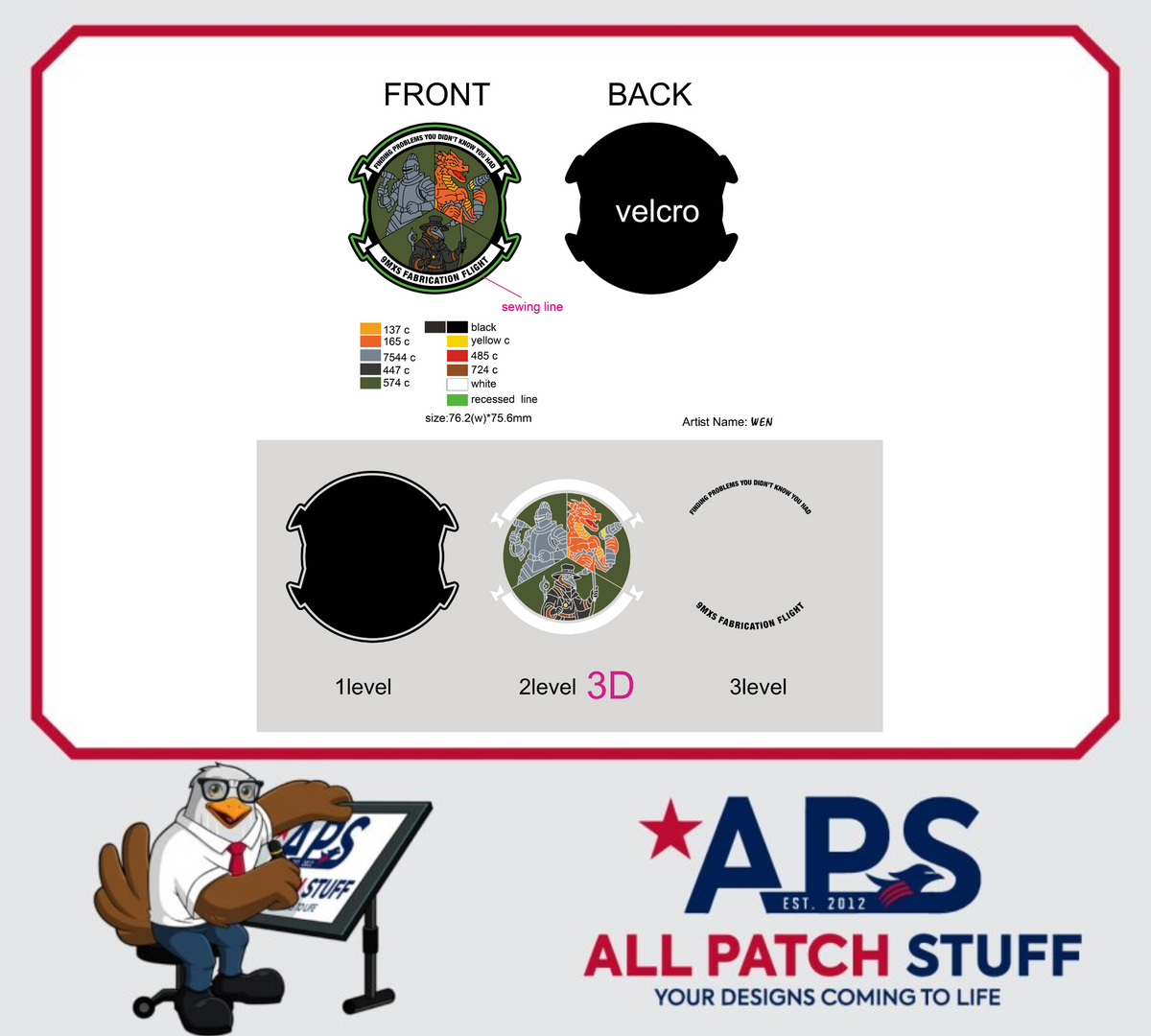9MXS Fabrication Flight PVC Patch