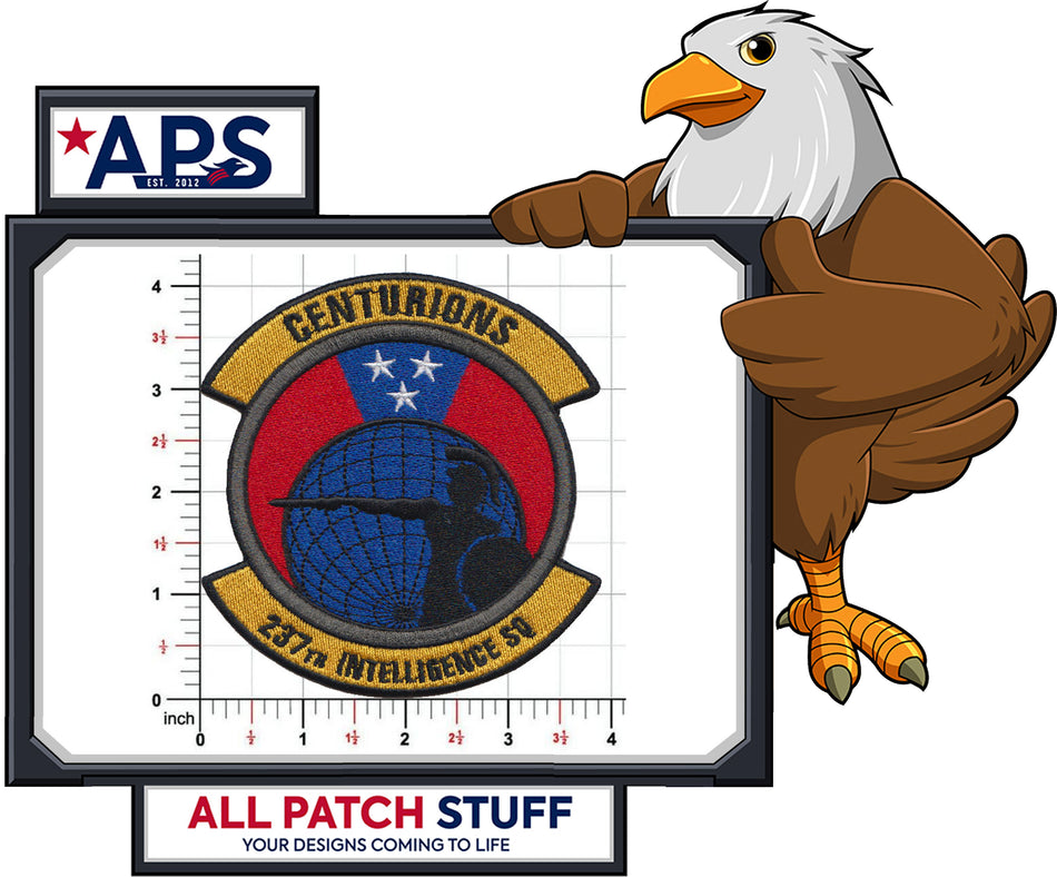 237th Intelligence Squadron Full Color Custom Embroidered Patch - 4 inch