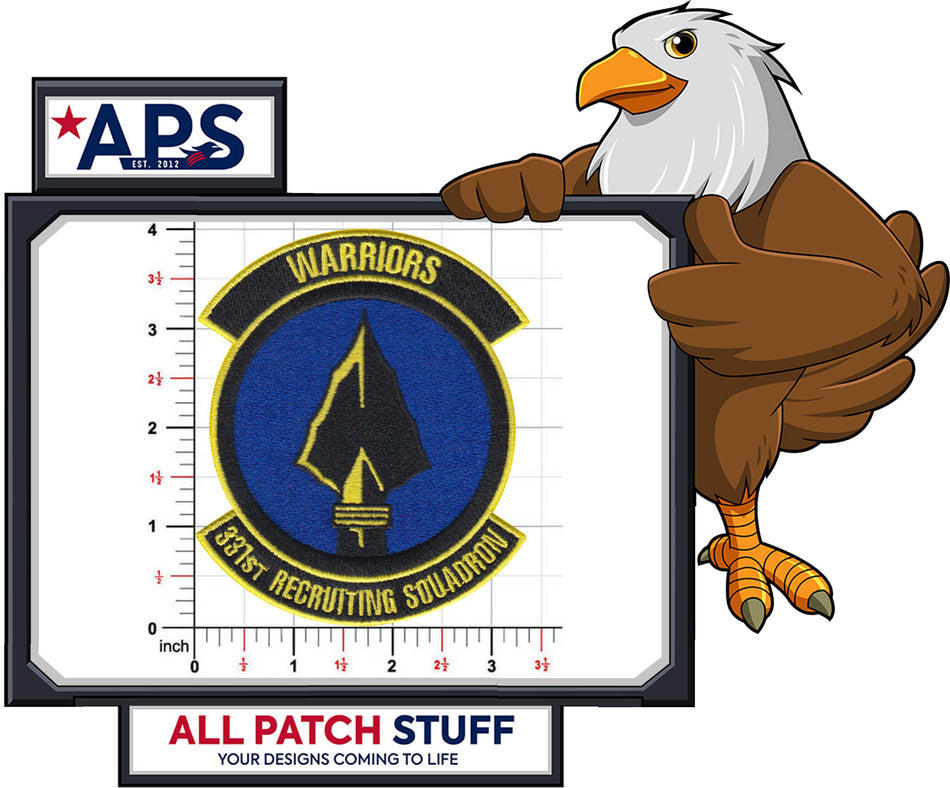 331st Recruiting Squadron Full Color Custom Embroidered Patch - 4 inch