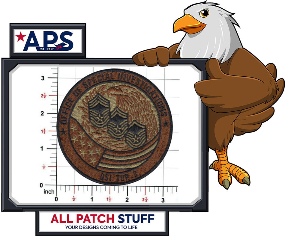 Air Force Office of Special Investigations Top 3 Custom Embroidered Patch