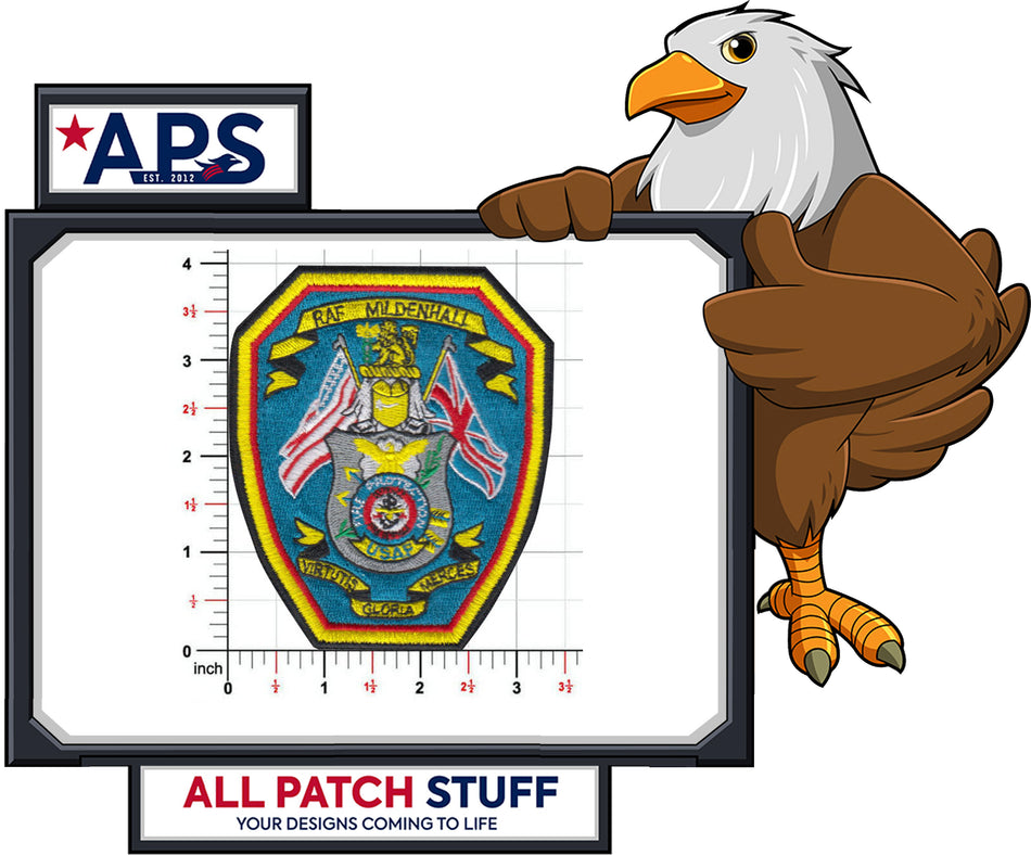 RAF Mildenhall Fire Protection Colored Custom Embroidered Patch