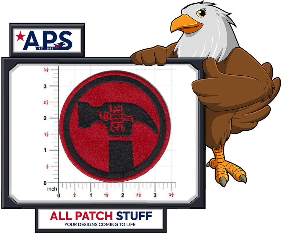 Round Hammer Custom Embroidered Patch