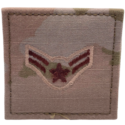 Air Force 3 Color OCP Rank with hook - Airman First Class (A1C/E3) - 2 pack - alternate view