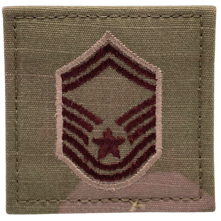 Air Force 3 Color OCP Rank with hook - Senior Master Sergeant (SMSgt/E8) - 2 pack - alternate view