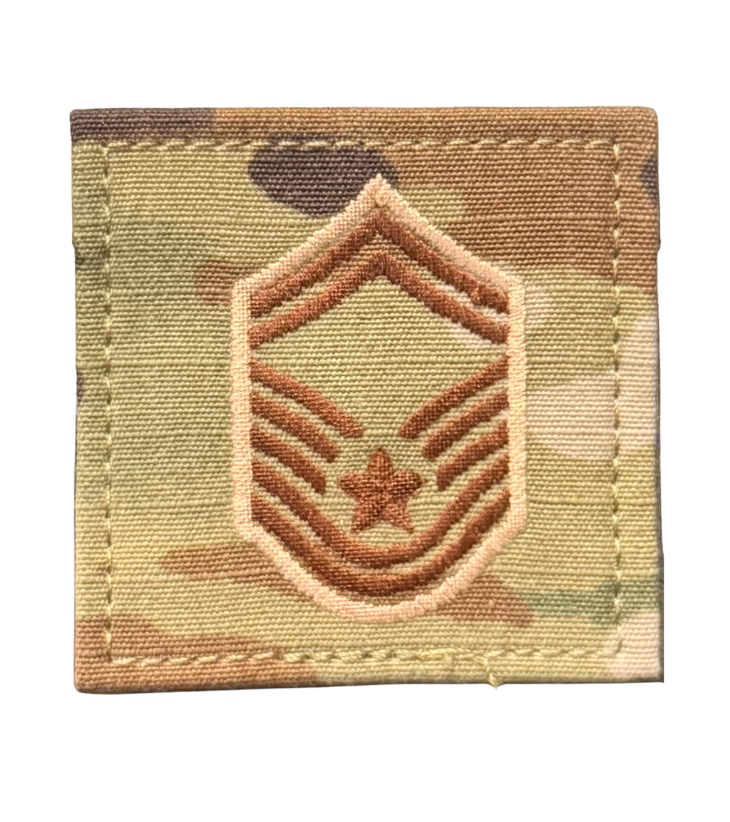 Air Force 7 Color OCP Rank with hook - Senior Master Sergeant (SMSgt/E8) - 2 pack