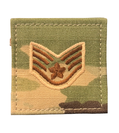 Air Force 7 Color OCP Rank with hook - Staff Sergeant (SSgt/E5) - 2 pack