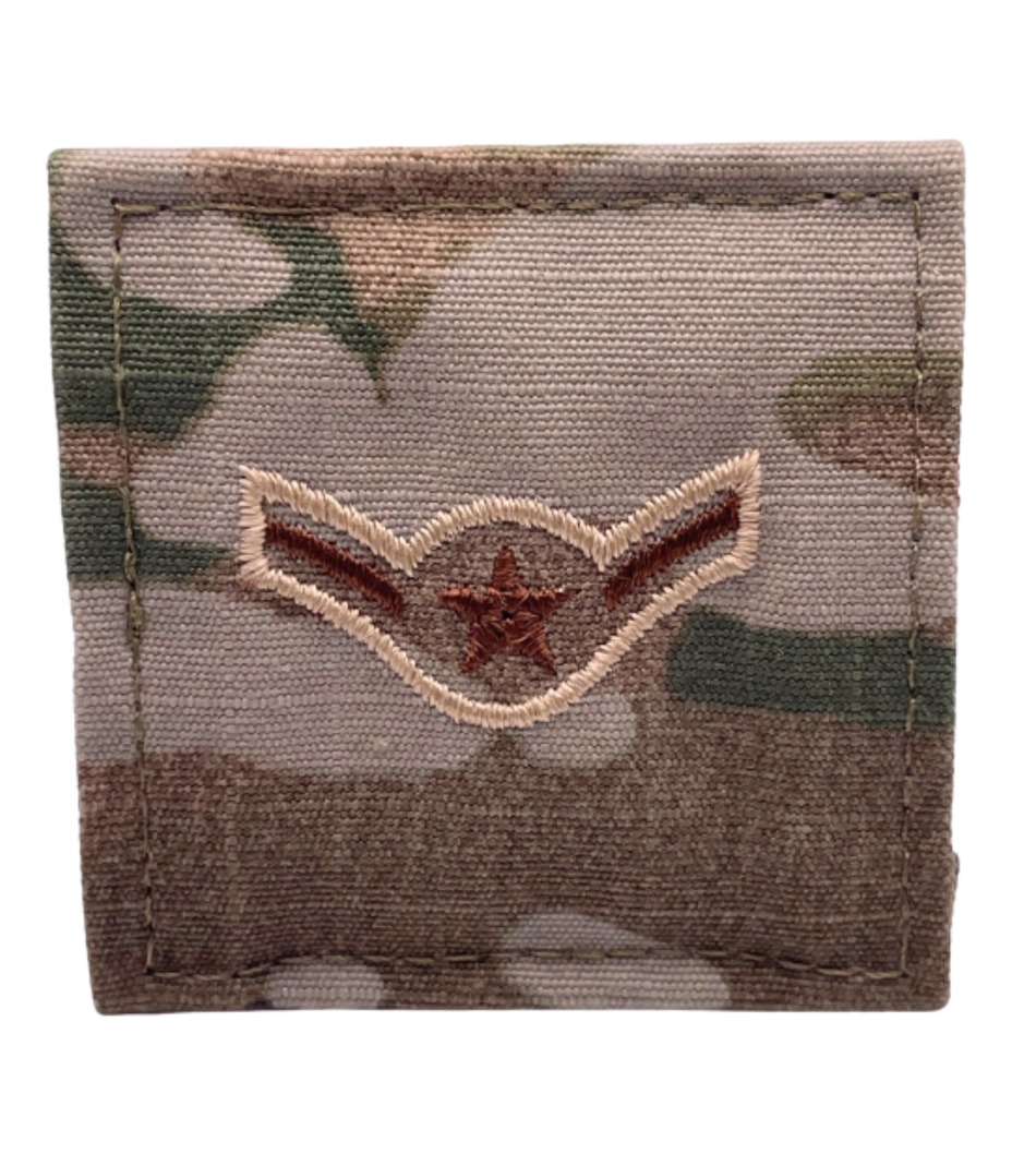Air Force 3 Color OCP Rank with hook - Airman (Amn/E2) - 2 pack