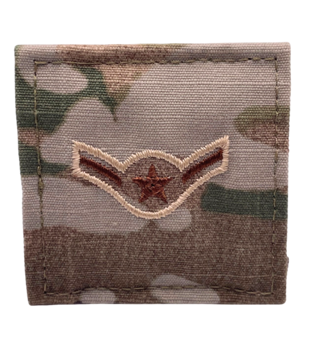 Air Force 3 Color OCP Rank with hook - Airman (Amn/E2) - 2 pack