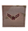 Air Force 3 Color OCP Rank with hook - Airman First Class (A1C/E3) - 2 pack
