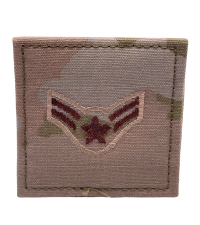 Air Force 3 Color OCP Rank with hook - Airman First Class (A1C/E3) - 2 pack