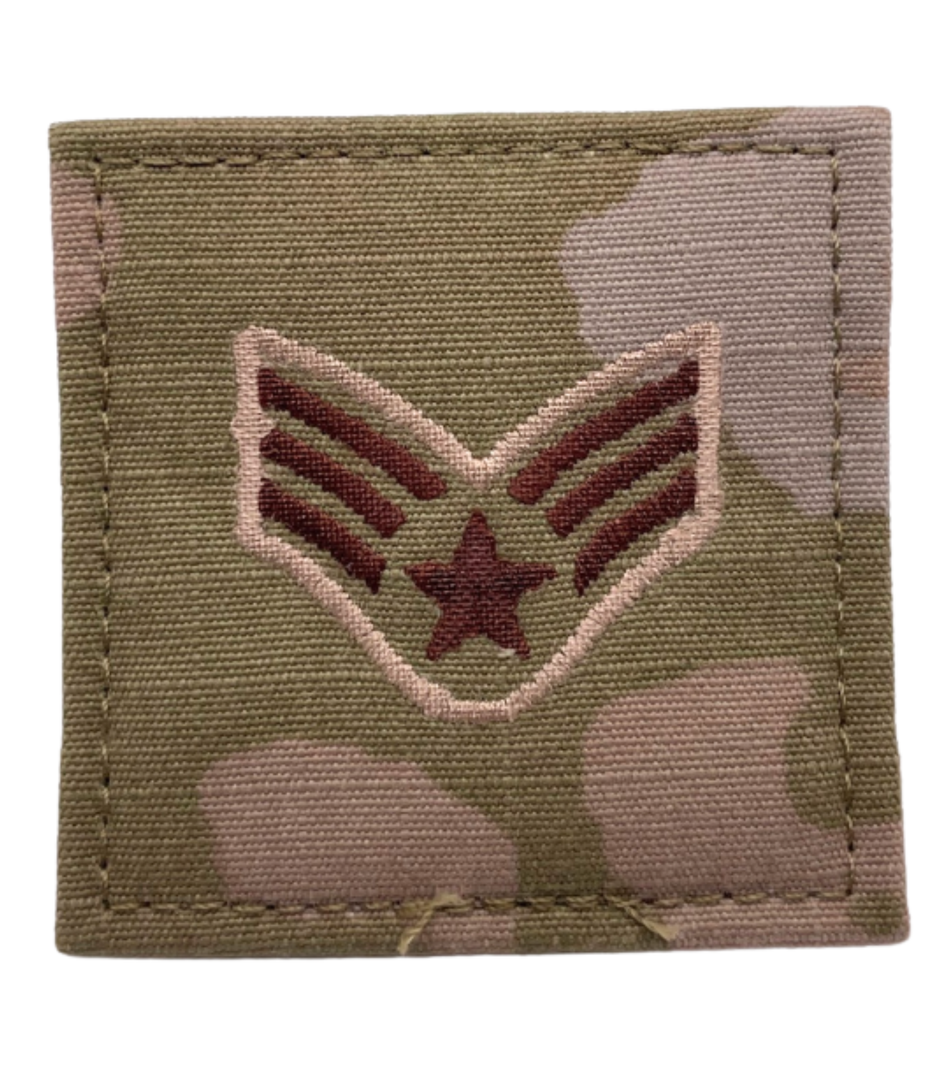 Air Force 3 Color OCP Rank with hook - Senior Airman (SrA/E4) - 2 pack