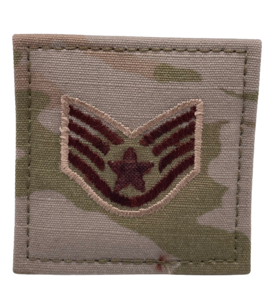 Air Force 3 Color OCP Rank with hook - Staff Sergeant (SSgt/E5) - 2 pack