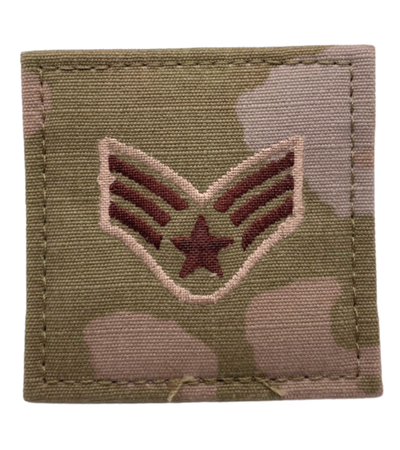 Air Force 3 Color OCP Rank with hook - Senior Airman (SrA/E4) - 2 pack