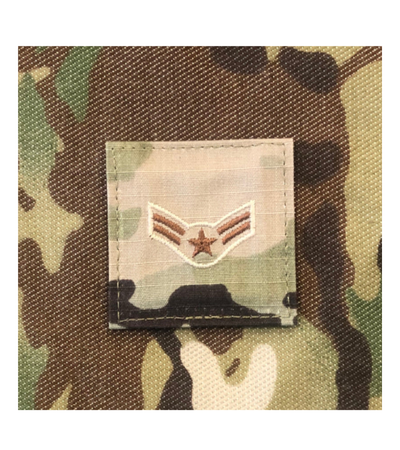 Air Force 7 Color OCP Rank with hook - Airman First Class (A1C/E3) - 2 pack