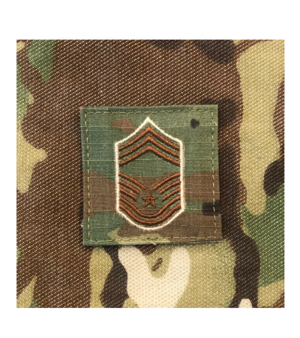 Air Force 7 Color OCP Rank with hook - Chief Master Sergeant (CMSgt/E9) - 2 pack