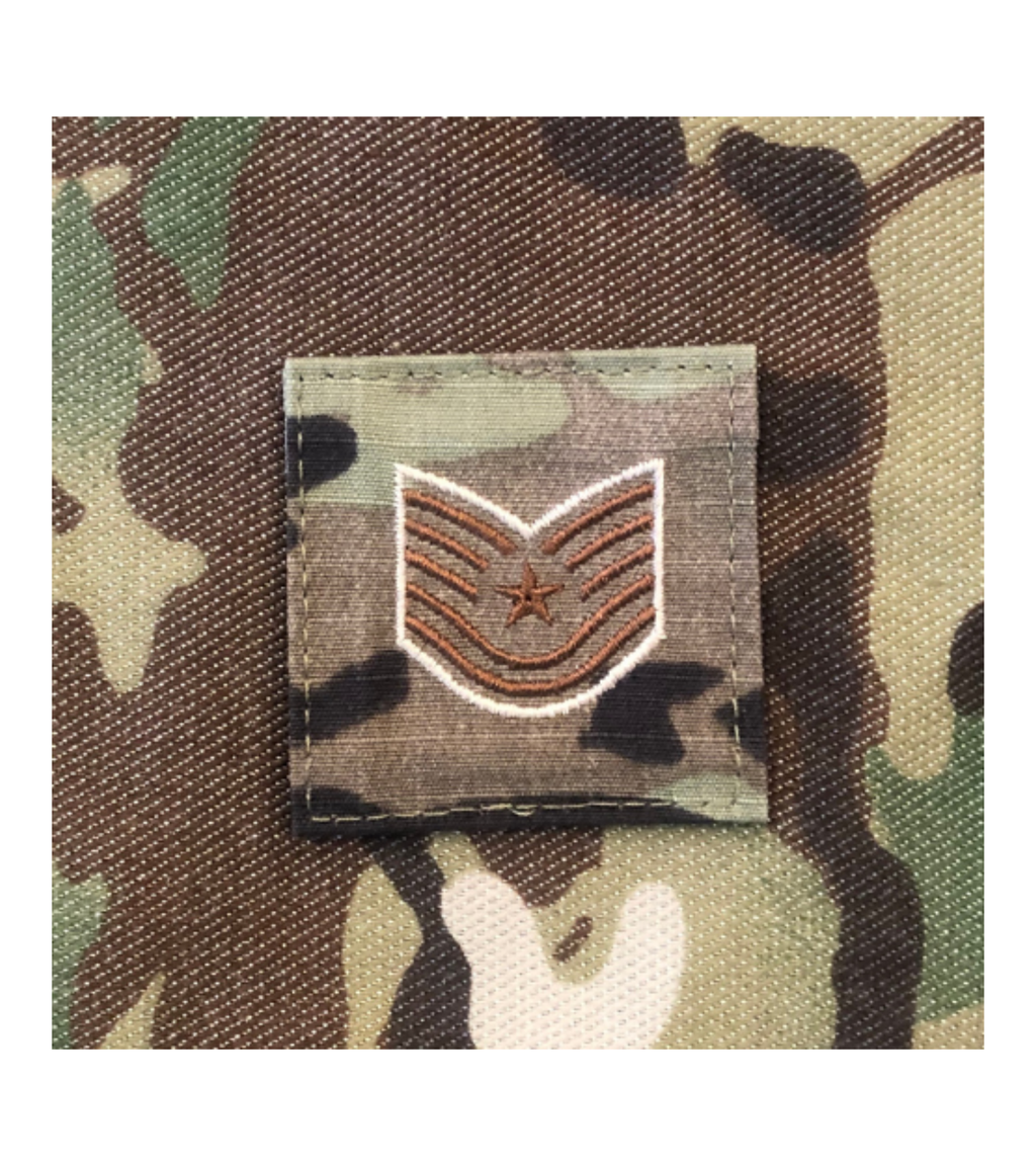 Air Force 7 Color OCP Rank with hook - Technical Sergeant (TSgt/E6) - 2 pack