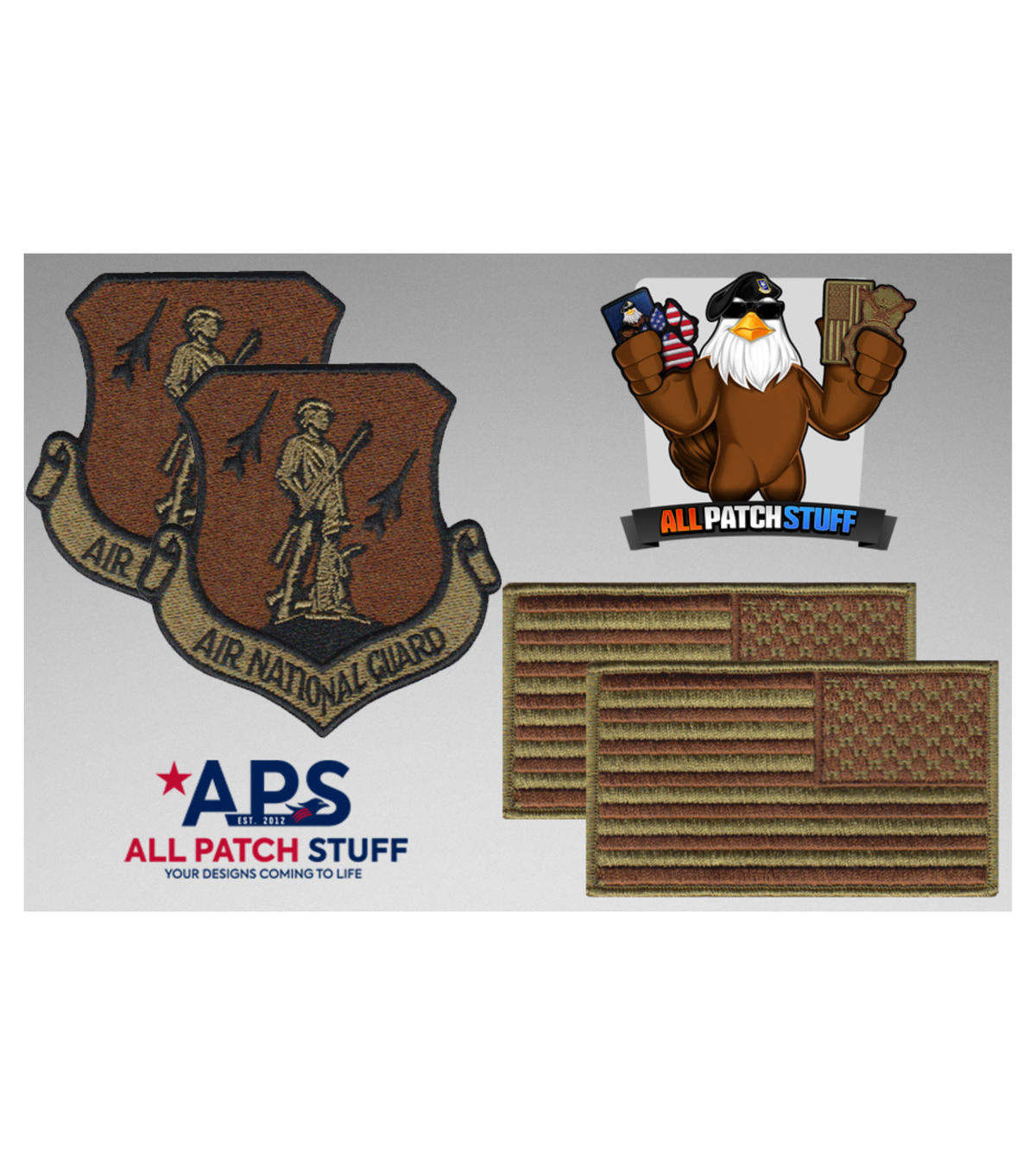Air National Guard (ANG) / US Flag OCP Patch Bundle