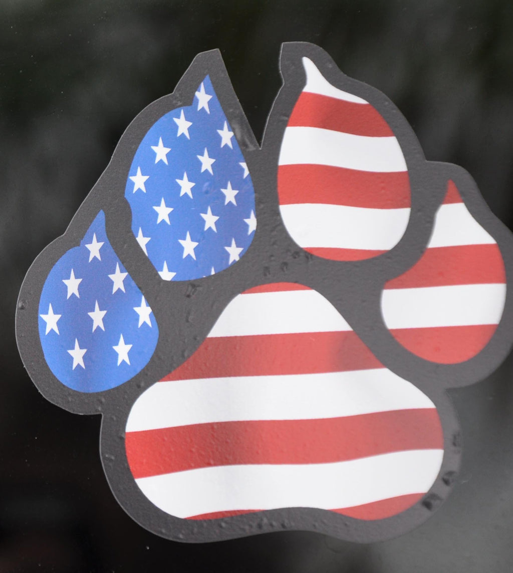 American Flag Paw Sticker