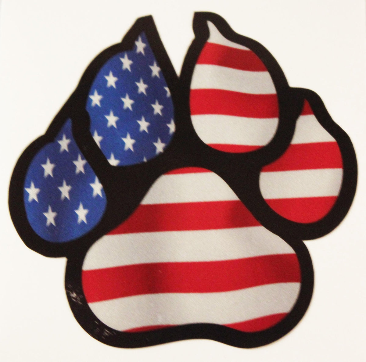 American Flag Paw - Red/White/Blue Reflective Sticker - alternate view