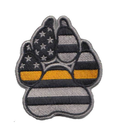 American Flag Black K-9 / K9 Paw with Orange Line