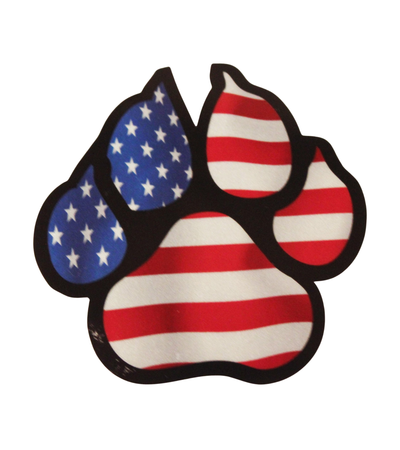 American Flag Paw - Red/White/Blue Reflective Sticker