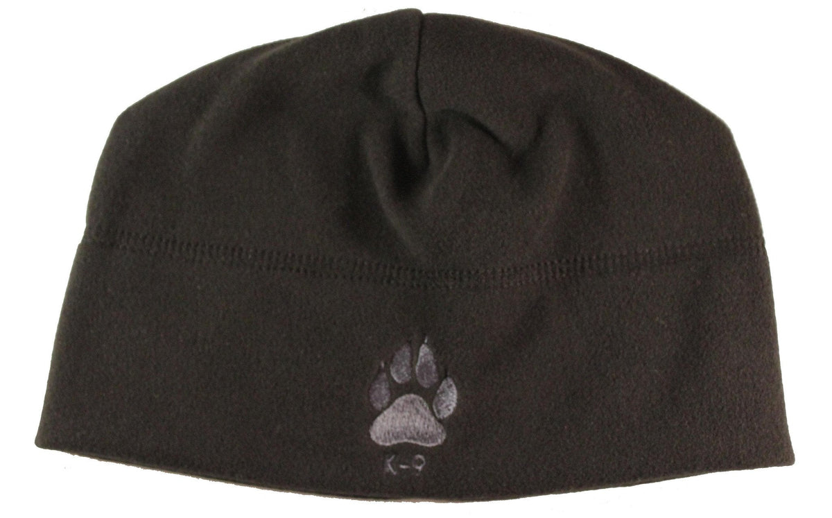 Polartec Plain Black K-9 / K9 Beanie with Grey Text - alternate view