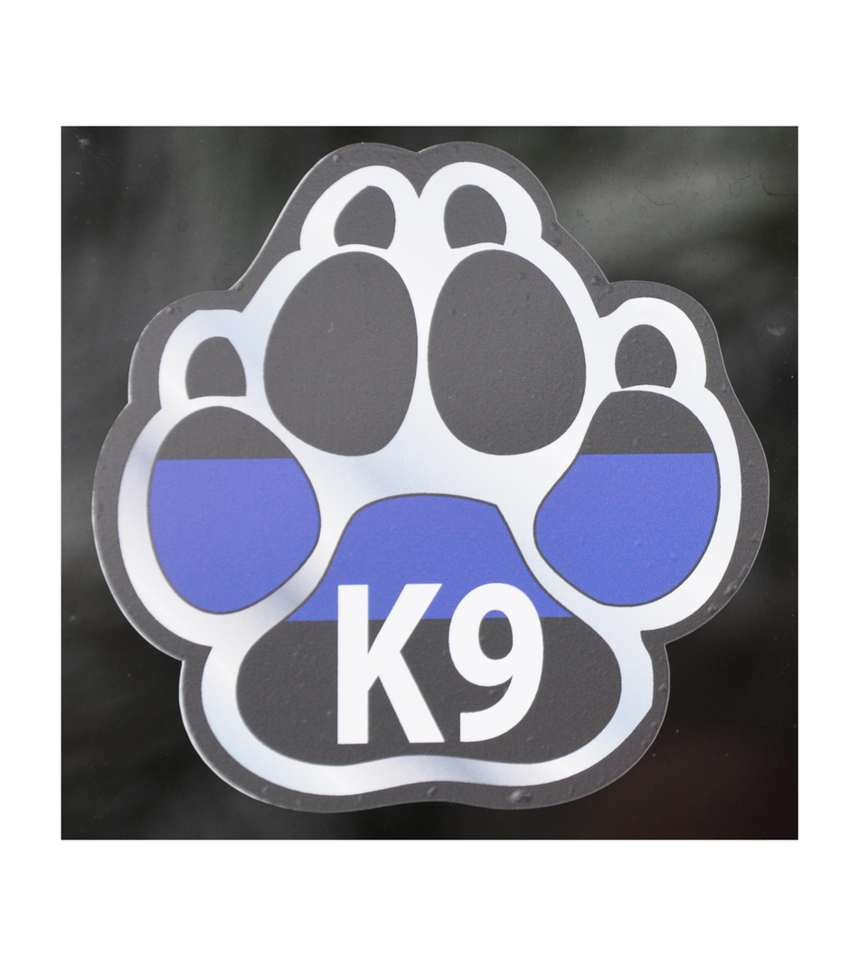 Black Paw with Blue Line -  Sticker