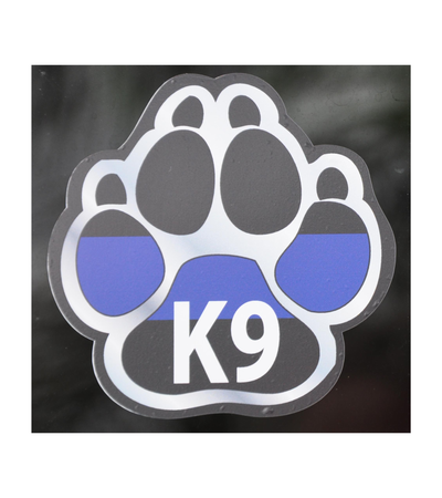 Black Paw with Blue Line -  Sticker