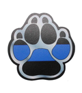 Black Paw with Blue Line Sticker