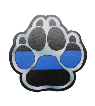 Black Paw with Blue Line Sticker