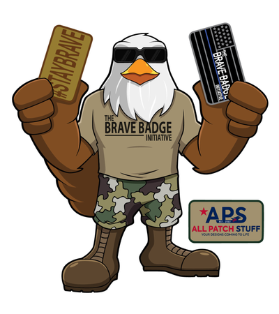 Brave Badge Embroidered Combo - Black TBL Flag and #StayBrave