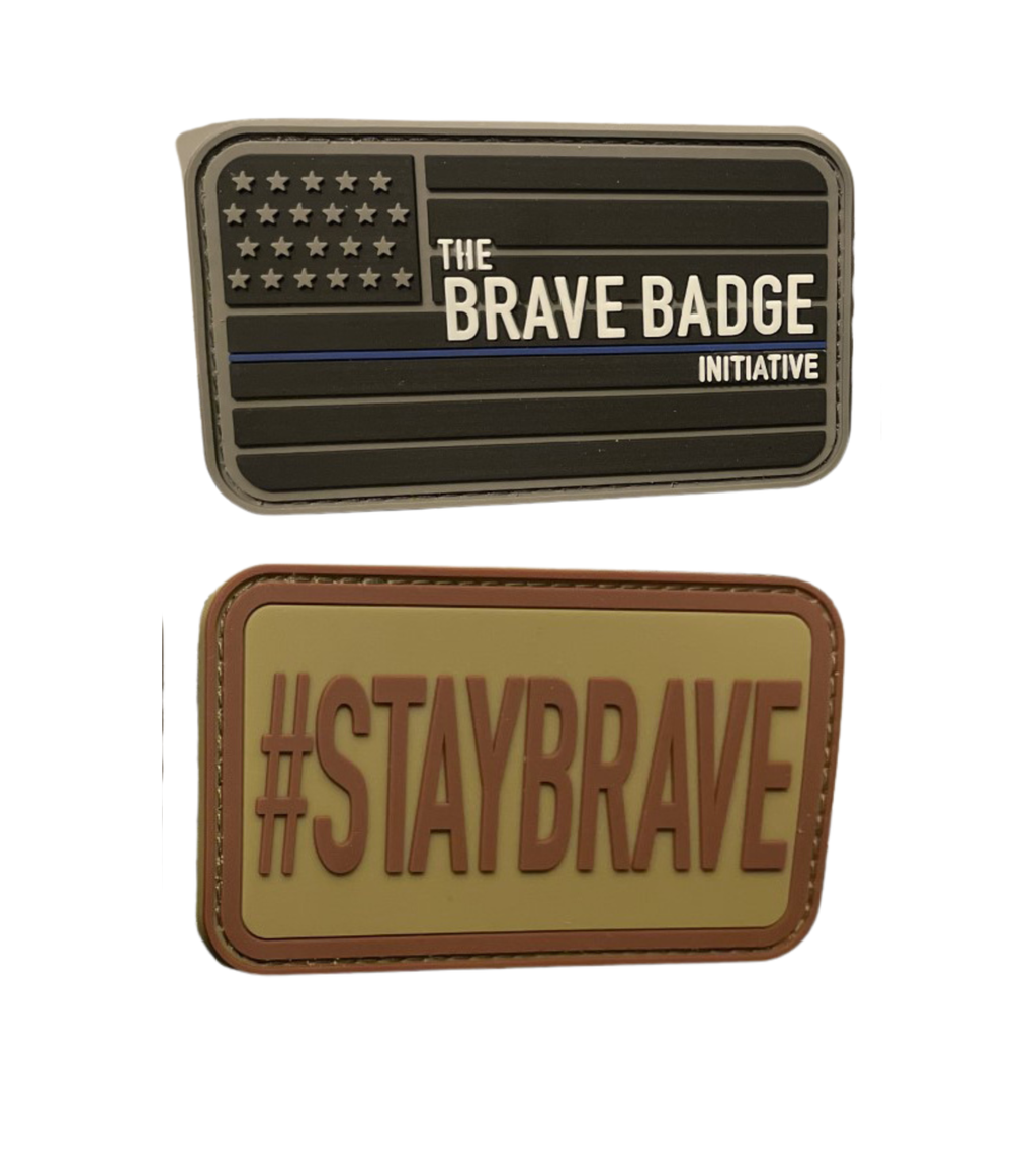 Brave Badge PVC Combo - PVC Black TBL Flag and #StayBrave