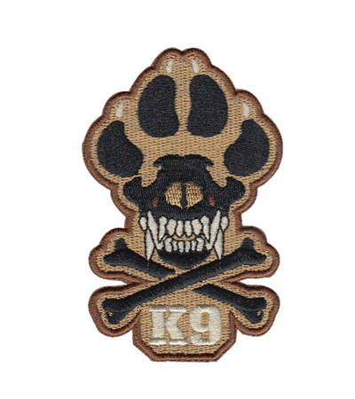Brown / Black Skull and Bones K-9 / K9 Patch