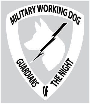 Guardians of the Night (GOTN) - Military Working Dog Sticker (White) - alternate view