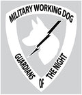 Guardians of the Night (GOTN) - Military Working Dog Sticker (White)
