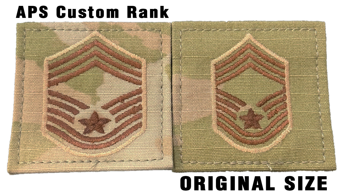 Custom Air Force 3 Color OCP ENLARGED Rank - Chief Master Sergeant (CMSgt/E9) - alternate view