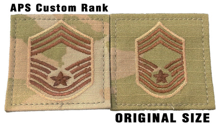 Custom Air Force 3 Color OCP ENLARGED Rank - Chief Master Sergeant (CMSgt/E9) - alternate view